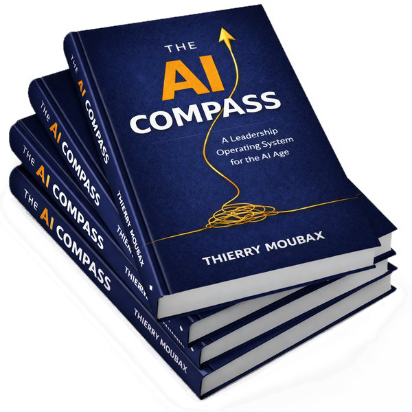 The AI Compass — stack of books