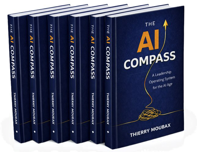 The AI Compass — five books stacked